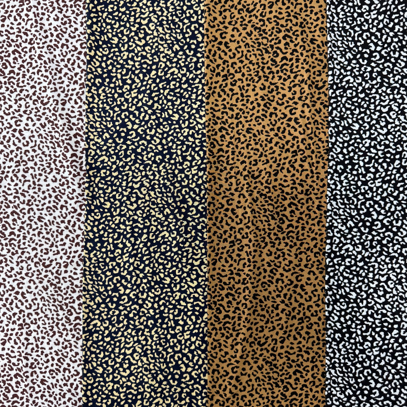 Țesătură din raion imprimată 45S – Imprimeu leopard mic